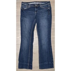 Rue 21 Jeans Womens 5/6 Short Slim Boot Blue Denim Leg Y2K Embellished Jewel